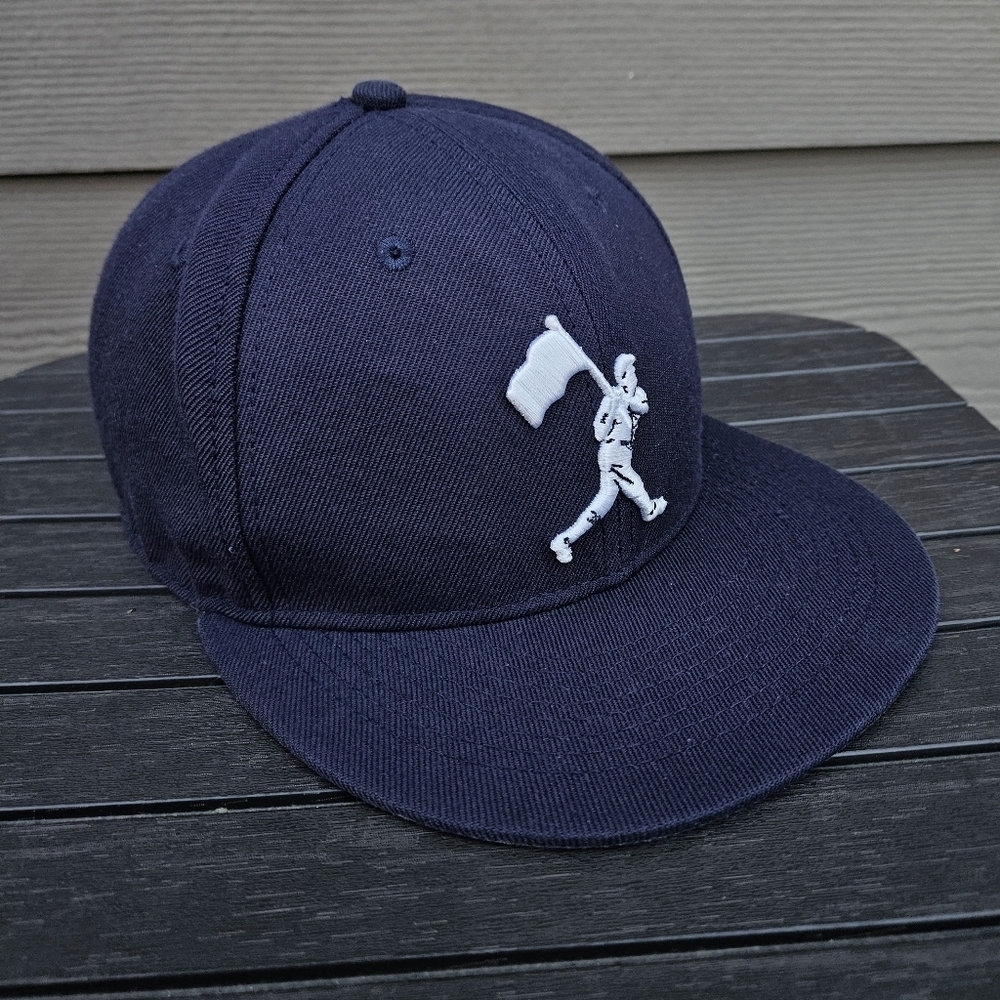 Baseballism Flag Man Cap Dark Navy Blue Babe Ruth Fitted Cap Mens Size 7 EUC